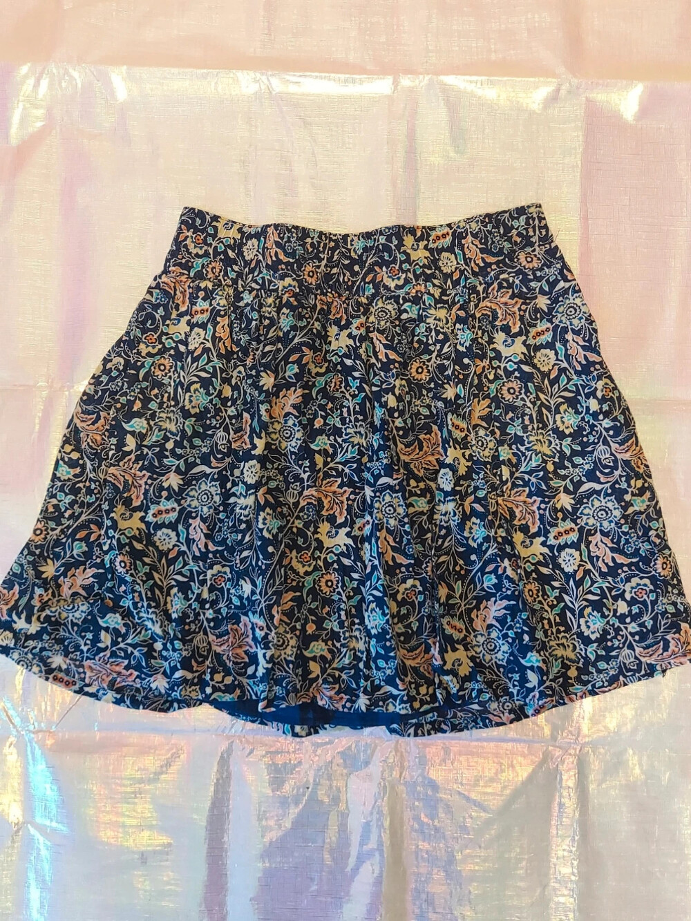 Old Navy Blue Floral Skirt